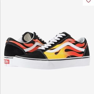 Vans old skool skate board shoes flame